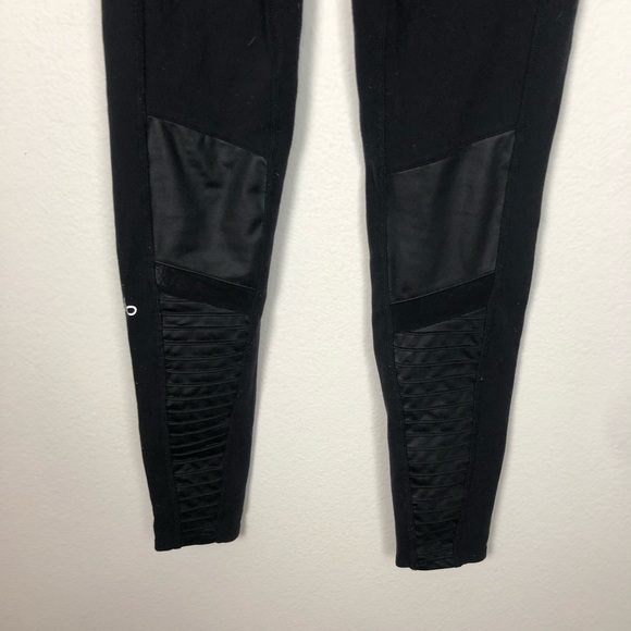 Alo Yoga black moto high rise full length leggings pants Size XS - Picture 6 of 6